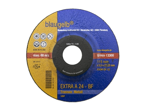 Диск отрезной  blaugelb A 24 EXTRA 115x2,5x22,23 мм